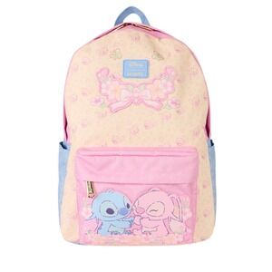 Disney Loungefly Lilo & Stitch Backpack Angel Floral Sakura Bag New